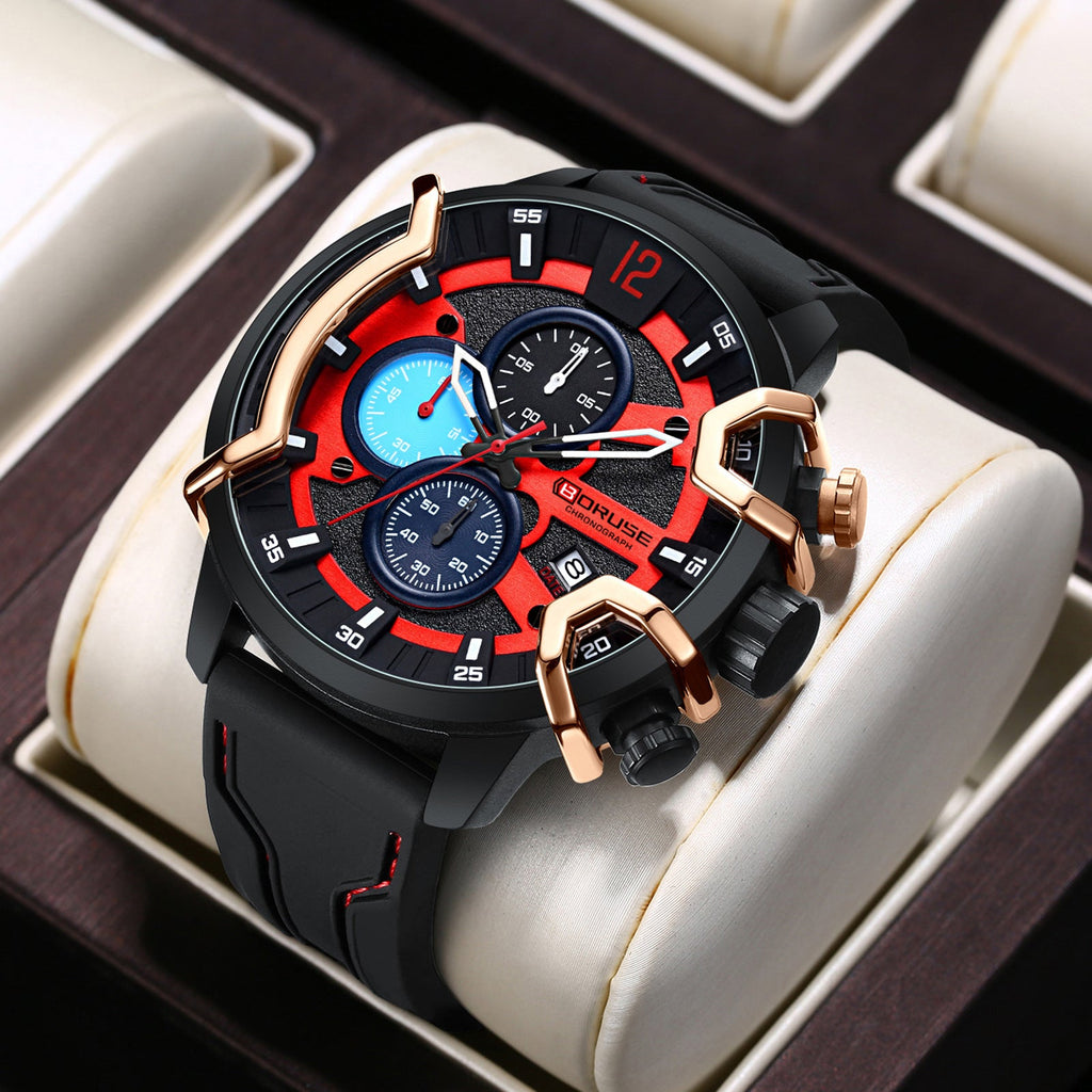 Multifunctional Waterproof Mens Luminous Quartz Watch