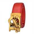 Men's Automatic Leather Bronze Belt