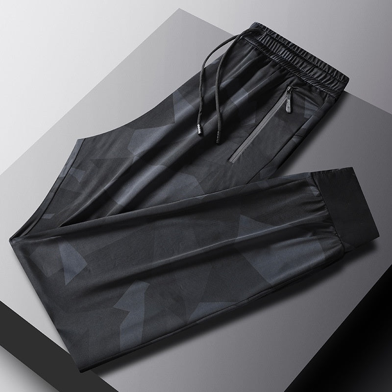 Summer Camouflage Loose-Fit Plus-Size Stretch Quick-Dry Sports-Casual Mens Ankle-Tightening Trousers