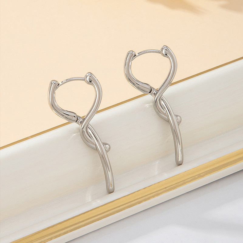 Gold Silver Plated Minimalist Geometric Stud Earrings, Sweet Cute Versatile Daily Earrings For Girls & Students