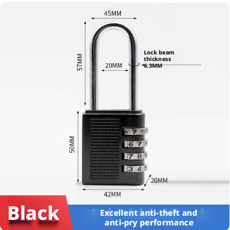 Mechanical combination lock-medium-black