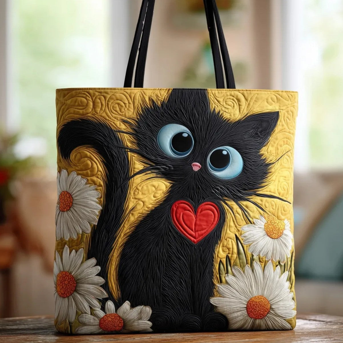 Digital-print Quilting Tote Bag, Commuter Casual Cotton-padded Jacket Bag