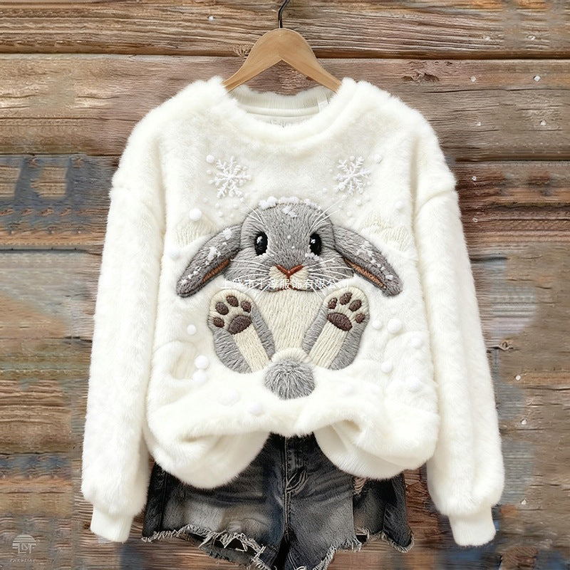 AutumnWinter Patterned Fleece Sweatshirt With Printed Design