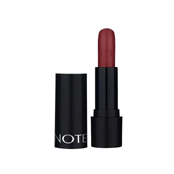 Note Deep Impact Lipstick - Warm Cherry, Ultra-Soft & Long-Lasting Kremsi Dokulu Lip Color