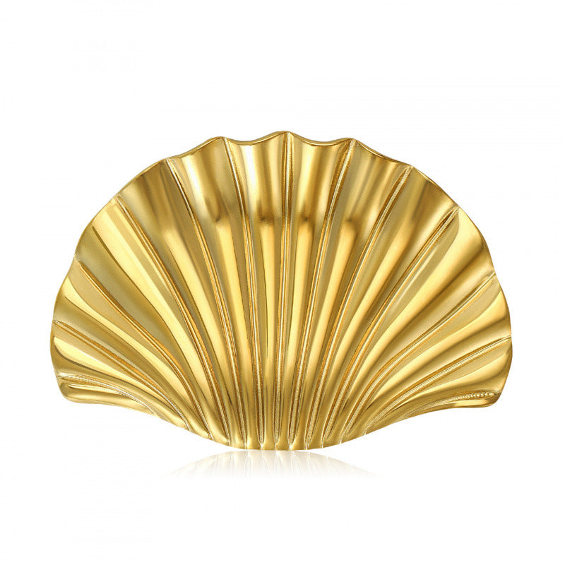 Exquisite And Fashionable Stainless-steel Shell-shaped Brooch