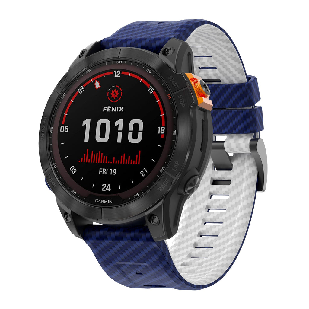 Silicone Watch Strap With Carbon Fiber Texture