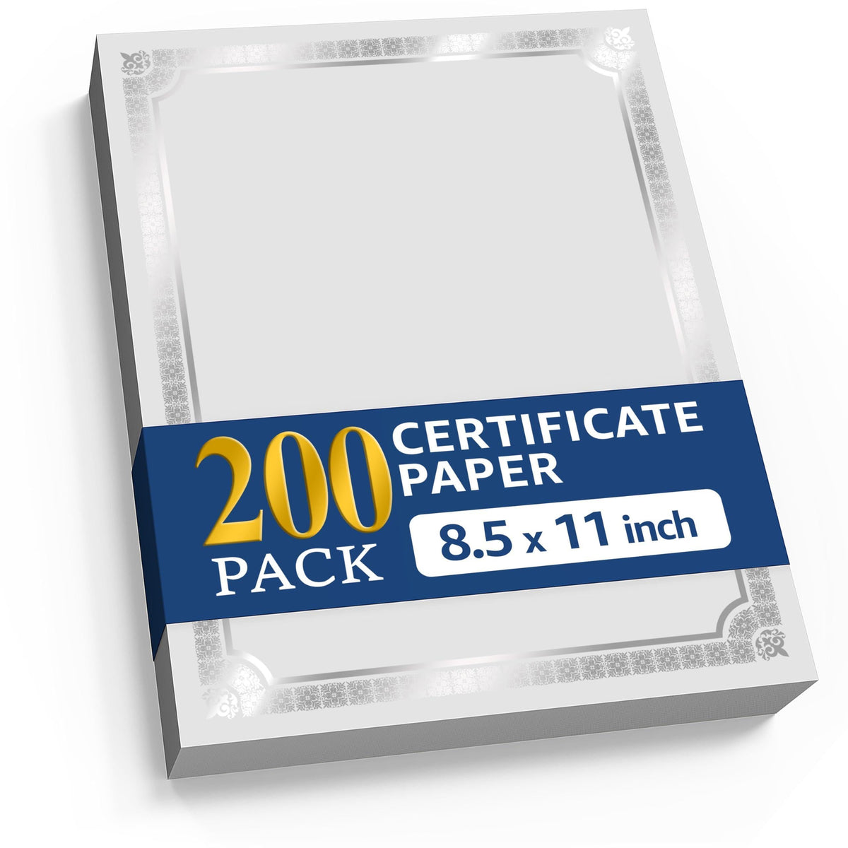 200 Certificate Paper 8.5 x 11 inch for Printing Blank Certificate Papers for Award Certificates & Diploma Paper Premium Silver Foil Award Papers Cardstock for Awards & Certificates Graduation