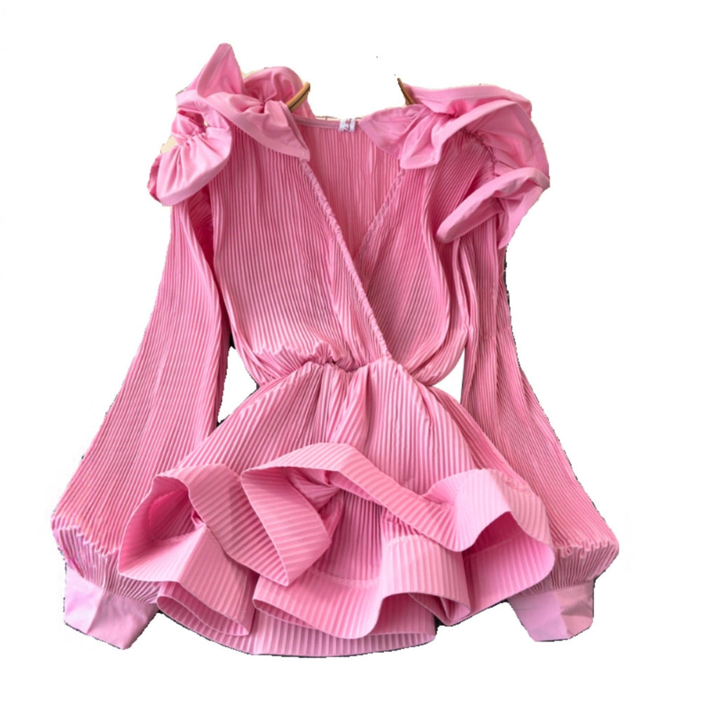 Ruffled-waist Blouse For Women Niche Style