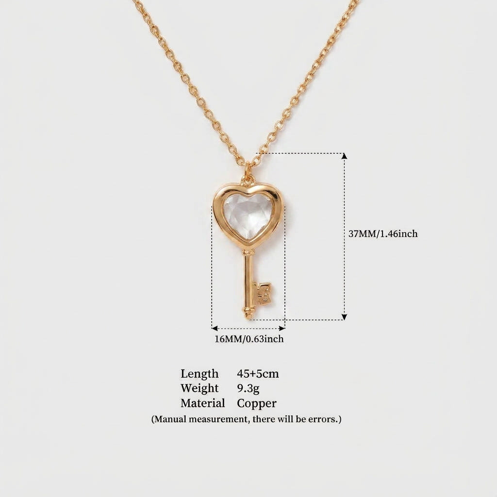 Key Lock Opening And Closing Necklace