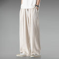 Lightweight Breathable Summer Plus Size Loose Straight Wide Leg Cotton And Linen Casual Pants