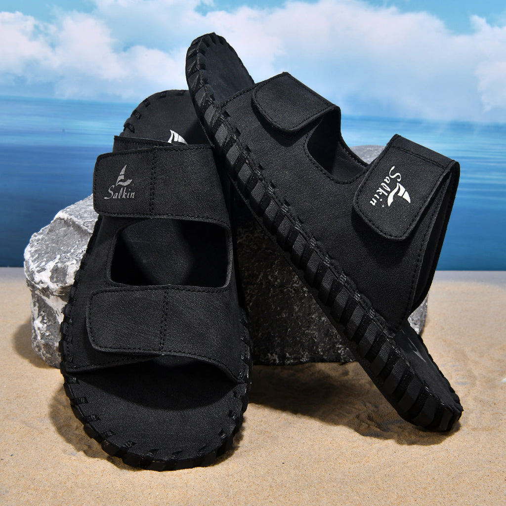 Men's Casual Outdoor Leather Slippers