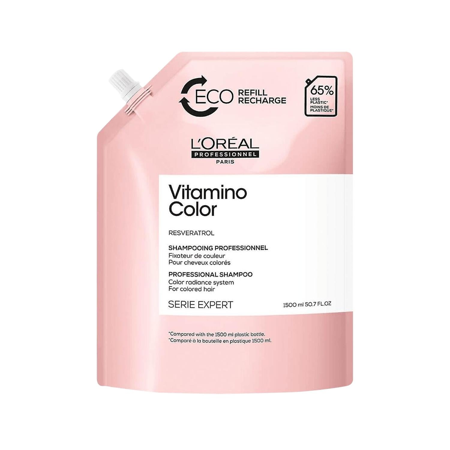 L'Oreal Professionnel Vitamino Color Shampoo: Ultimate Hair Color Protection, Sulfate-Free, Professional Serie Expert, 1500ml Refill