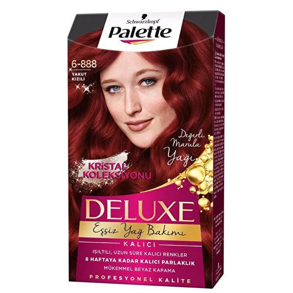 Palette Deluxe Ruby Red Hair Dye: Long-Lasting Color, Gray Coverage, and Marula Oil Shine - Vibrant Red Hair Color at Home