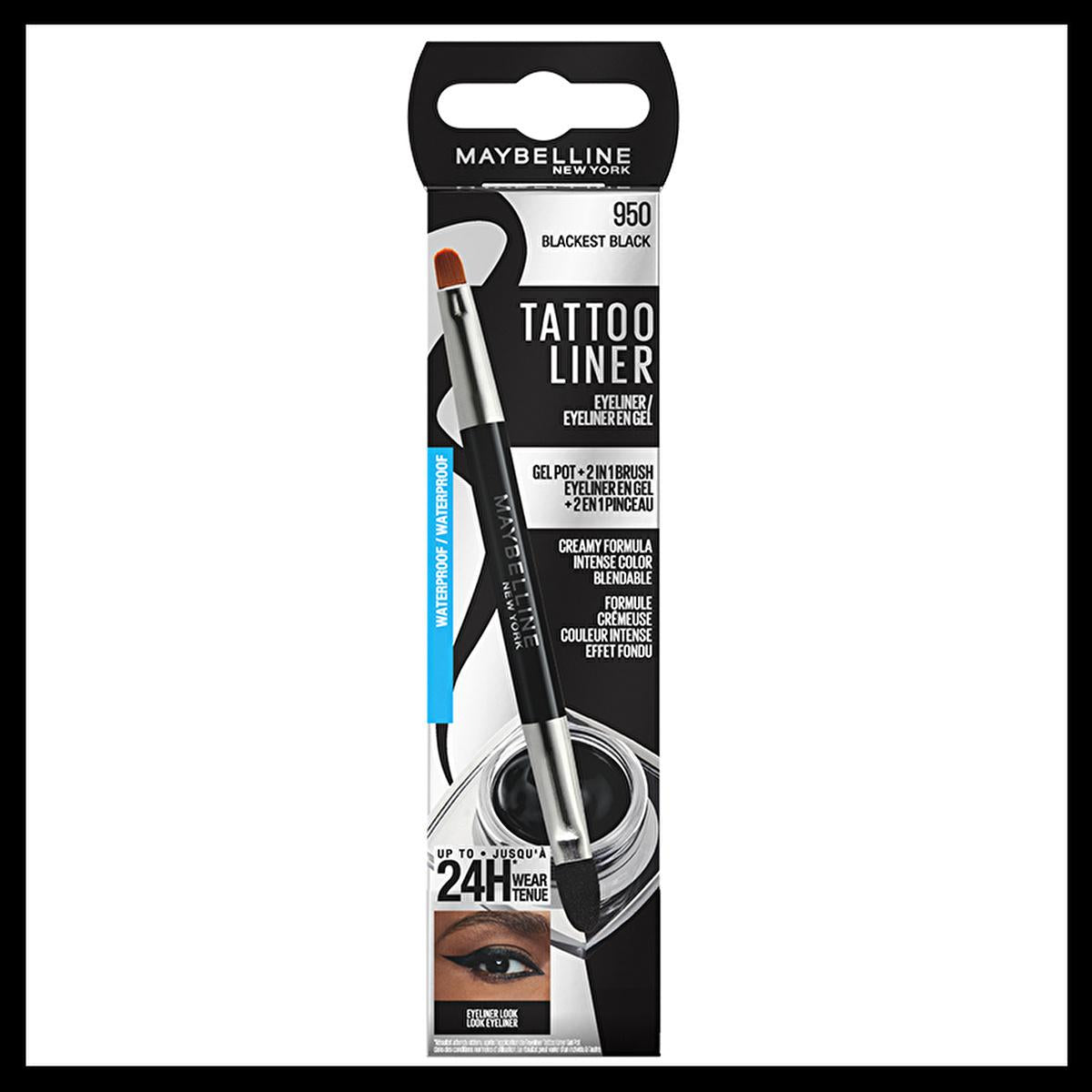 Maybelline New York Tattoo Liner: Long Lasting Smudge Proof Black Gel Eyeliner - Intense Pigment, Waterproof Formula