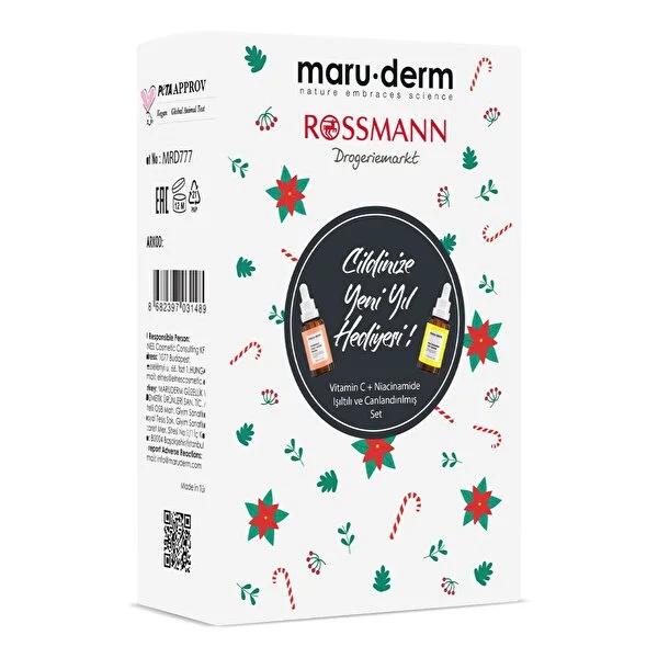 Maruderm C Vitamin + Niacinamide Serum Set - Brightening, Hydrating, Anti-Aging Duo for All Skin Types