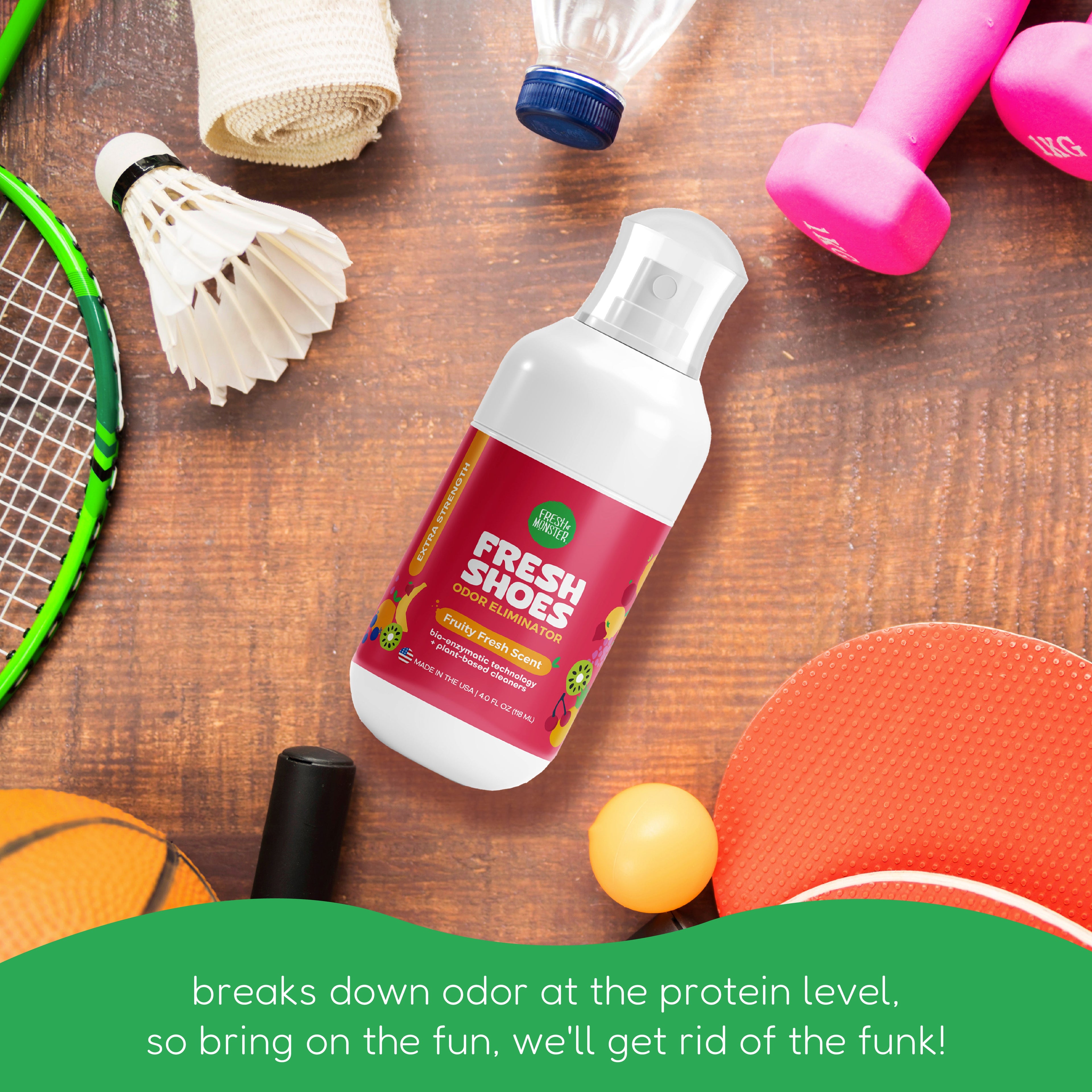 FRESH MONSTER Deodorizing Shoe Spray for Kids & Teens