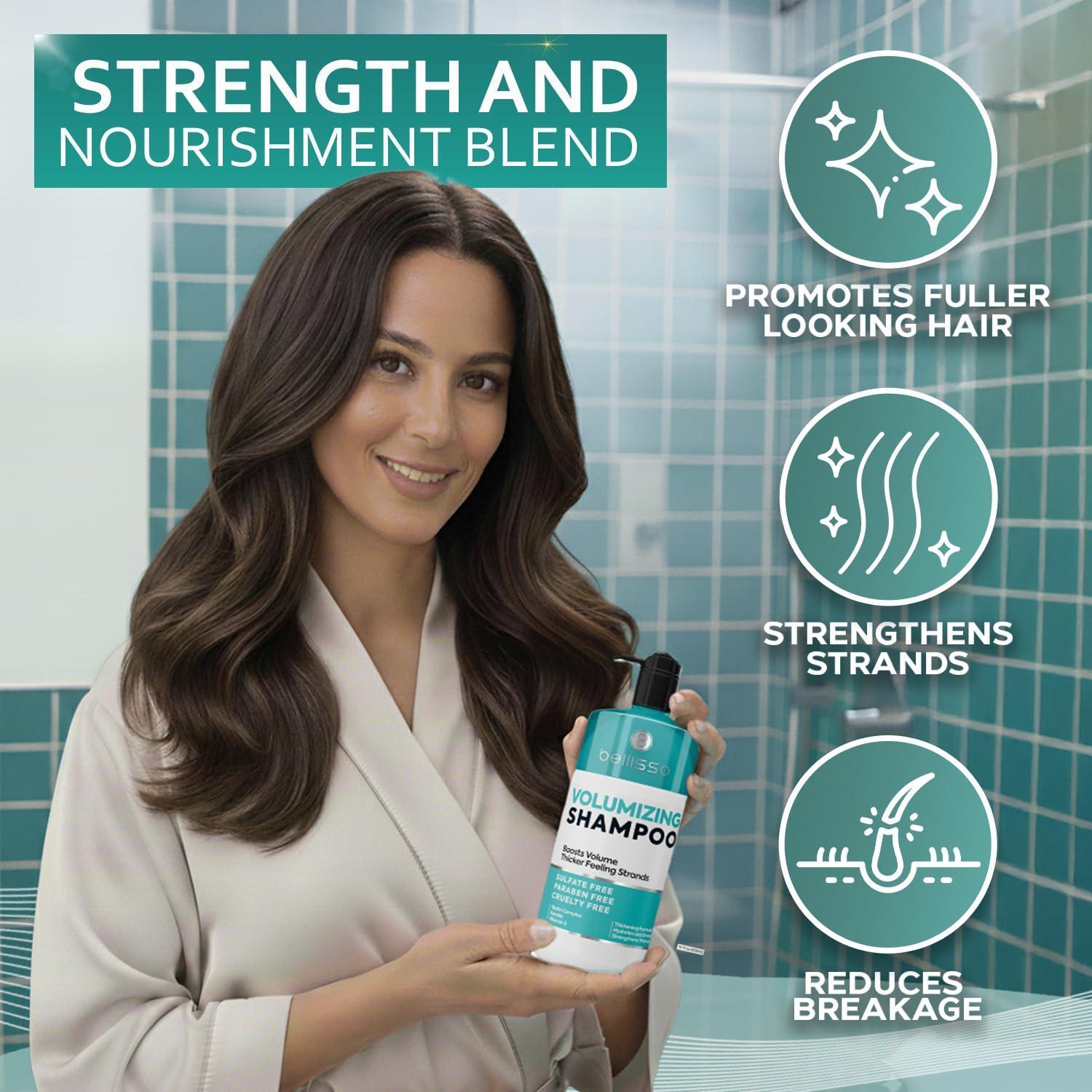 Volumizing Shampoo and Conditioner Set 16 Fl Oz Set of 2 Sulfate Free Thickening Formula for Fine and Thin Hair Volume Boost Professional Salon Hair Care for Men and Women