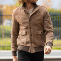 Men's Leather Slim-Fit Casual Lapel Jacket