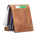New-style Mens Short Wallet Made From Full-grain Cowhide With Multiple Card Slots