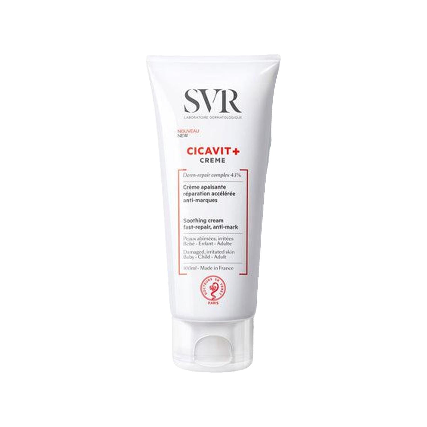 SVR Cicavit+ Skin Repairing Cream - 100ml - Soothing Relief for Damaged, Irritated & Sensitive Skin - Dermatologically Tested