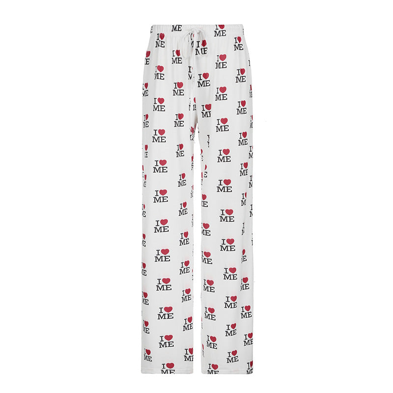 Loose-fitting Casual Pants With Printed Letters