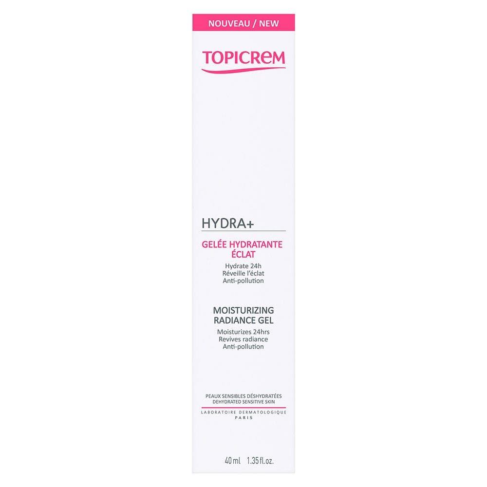 Topicrem Hydra Radiance Gel - 24 Hour Moisturizing Gel Cream for Dry Skin, Non-Greasy, Topicrem Hydra Radiance Gel