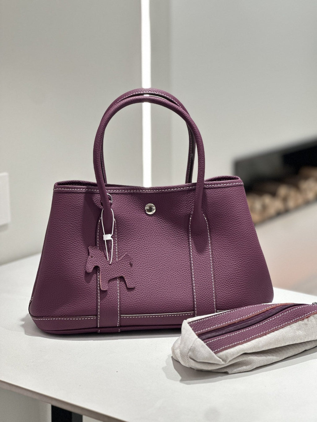 Foreign Trade Genuine Leather Women's Bag, Top Layer Cowhide Garden Bag 30cm, Genuine Leather Fashion Handbag, Large Capacity Commuter Tote Bag
