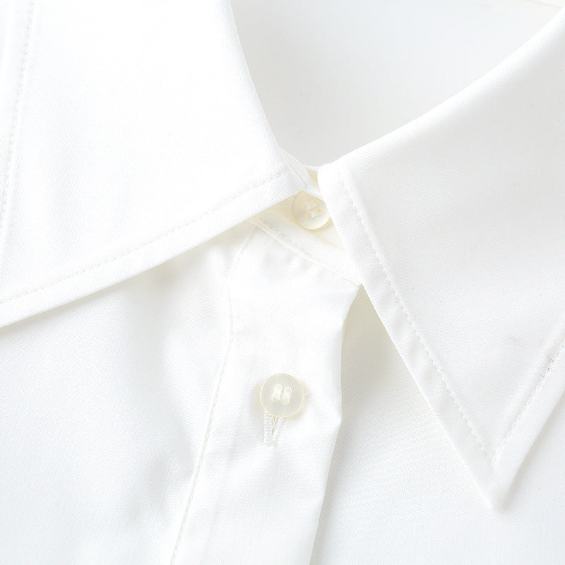 Classic collar casual long sleeved short shirt