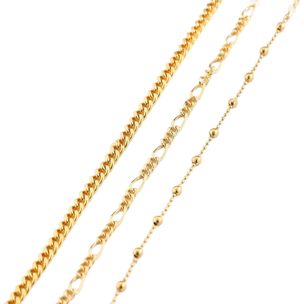 Retro Metal Versatile 3-piece Ankle Chain Set