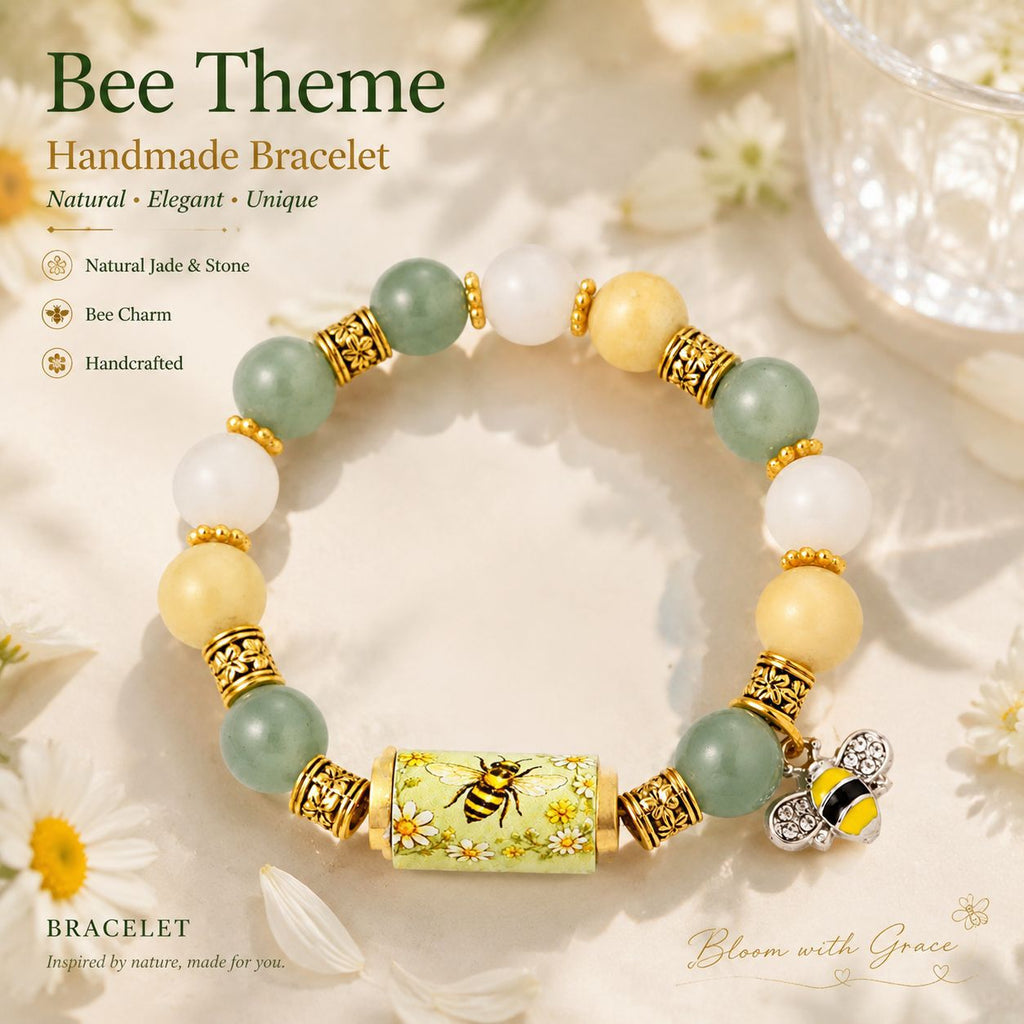 Womens Beaded Bracelet With Metal Tubes