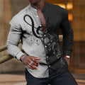 Mens Breathable Long-sleeve Printed Shirt