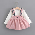2021 autumn new Korean children's clothing, girls cute rabbit dress, baby baby princess dress 916