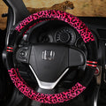 Leopard Print Winter Plush Steering Wheel Cover
