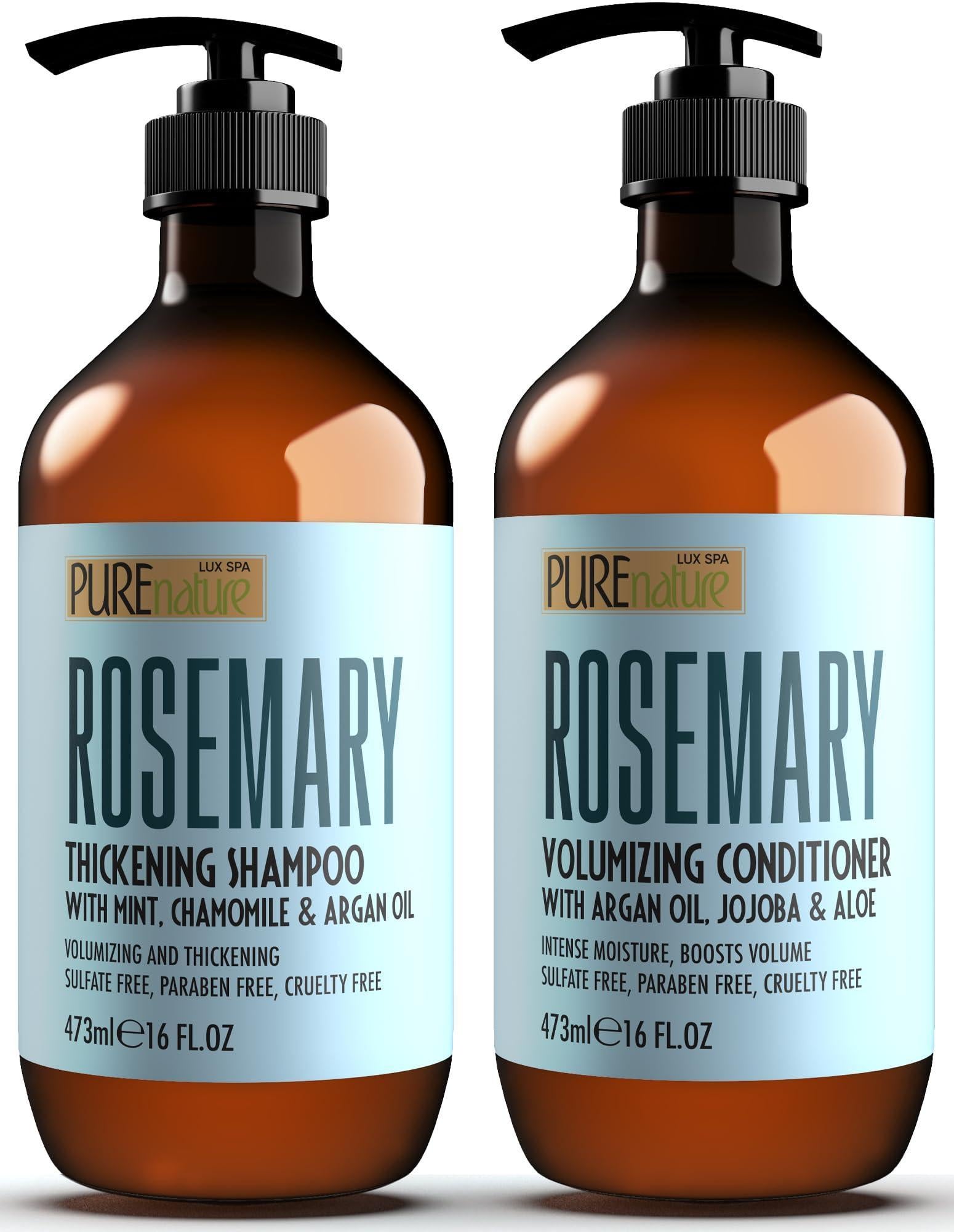 Rosemary Shampoo and Conditioner Set 16 Fl Oz Set of 2 Sulfate Free Formula with Mint Volumizing Products and Thickening Care for Thinning Hair Women and Men