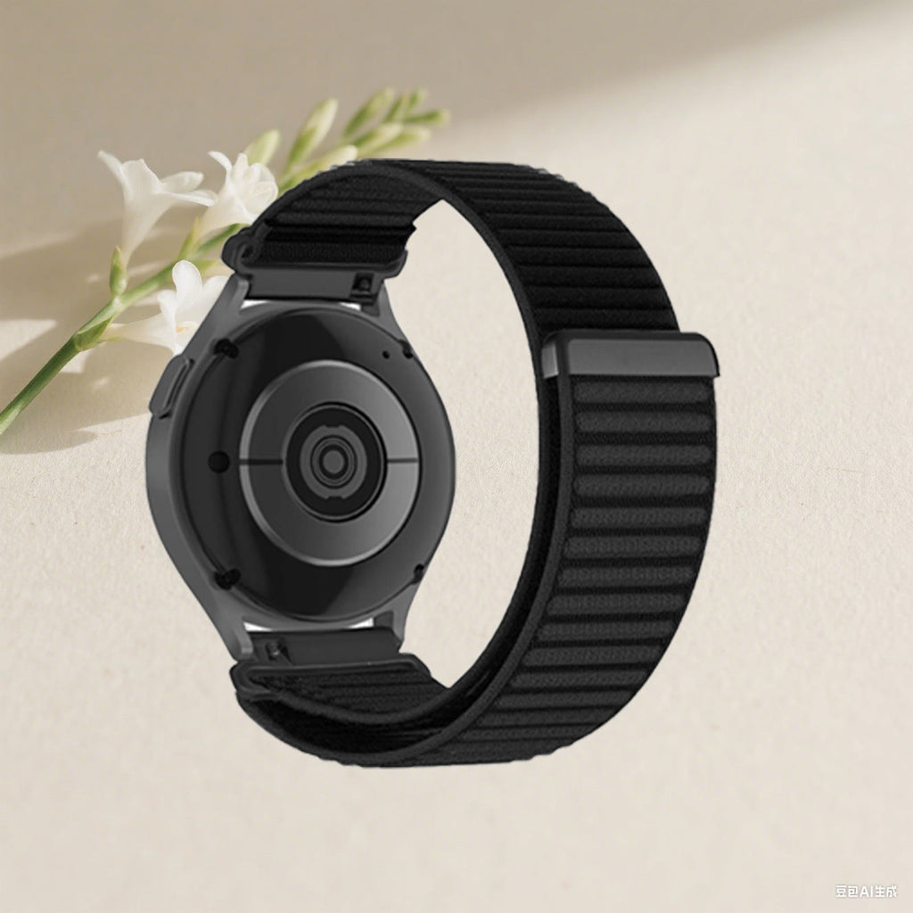 Nylon Braided Watch Strap With A Rugged Mountain-inspired Pattern