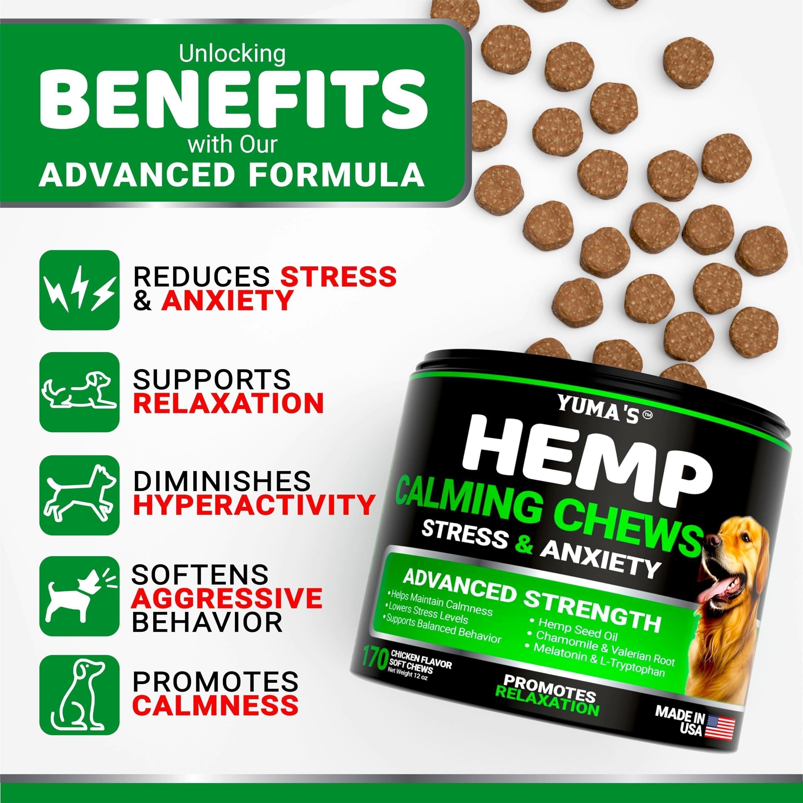 Hemp Calming Chews for Dogs 170 Count Chicken Flavor