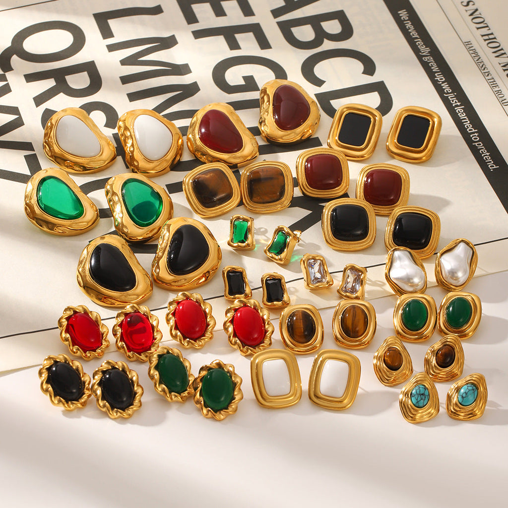 Vintage Personalized Non-fading Titanium Steel Earrings For Women