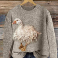 Womens Crew-Neck Sweatshirt With A Festive Pumpkin-Lantern Print