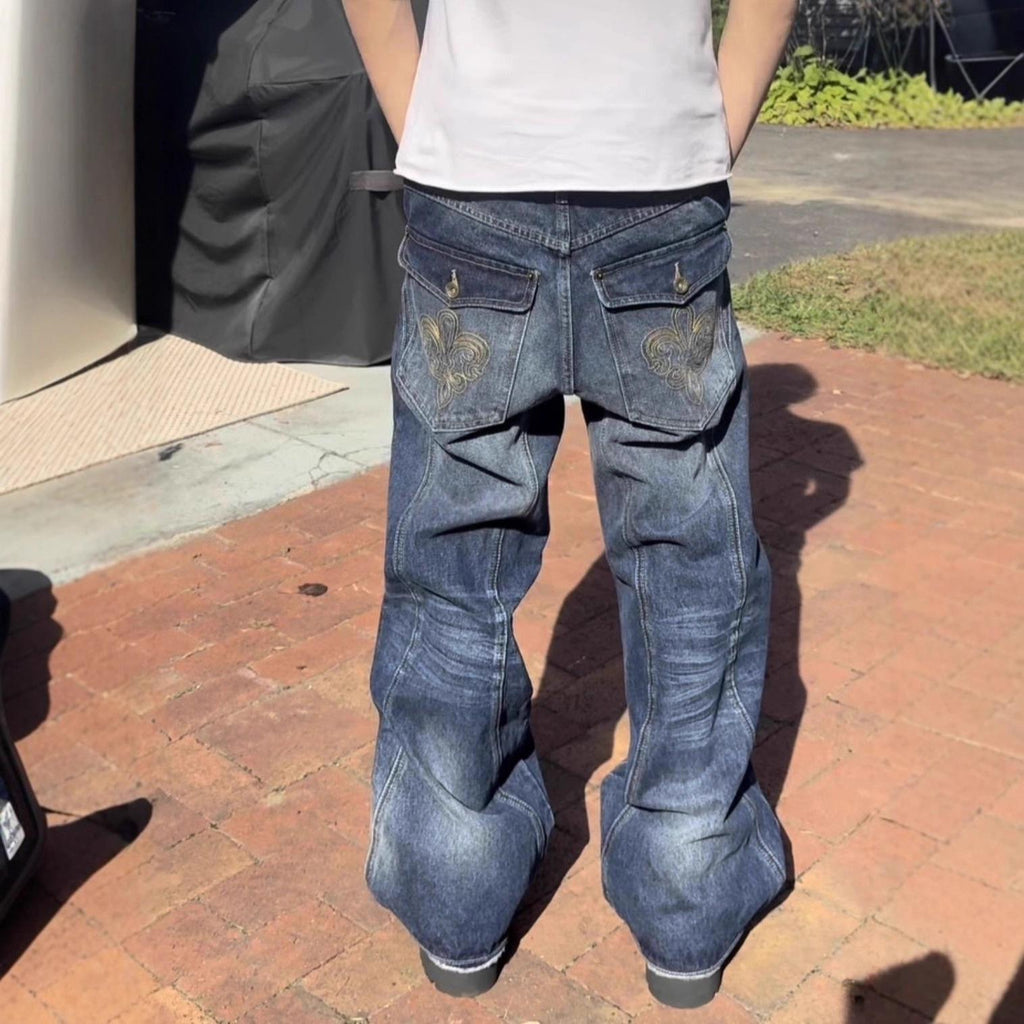 Mens Vintage Washed Distressed Jeans