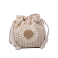 Woven Bag Women's Bag New Trendy Summer Straw Weave Cute Ins Bucket Bag Personality Girl One-Shoulder Messenger Bag