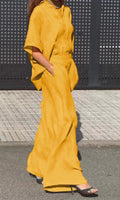 Summer Casual Lapel Pants Suit