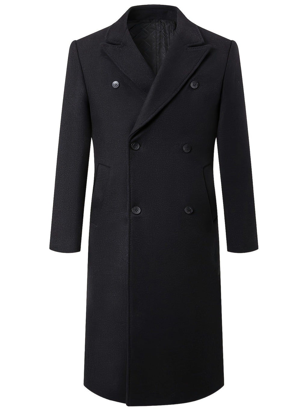 Men's Double-Breasted Slim-Fit Trench Coat