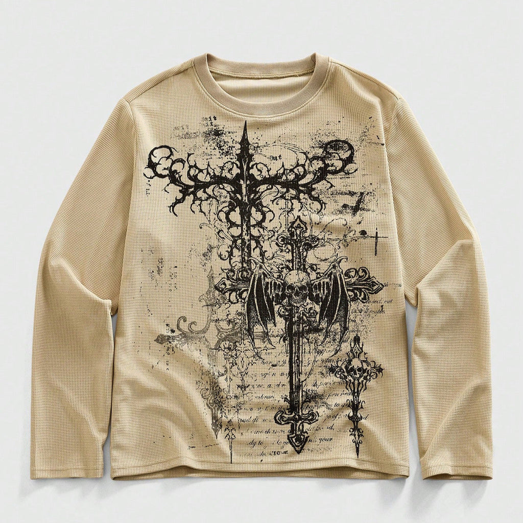 Letter Skull Print Personalized Casual Top