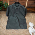 Mens Breathable Linen Short-sleeve Shirt