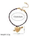 Stainless Steel Heart And Sun Colorful Rope Bracelet