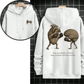 Mens Loose-fit Casual Printed Hooded Sweatshirt