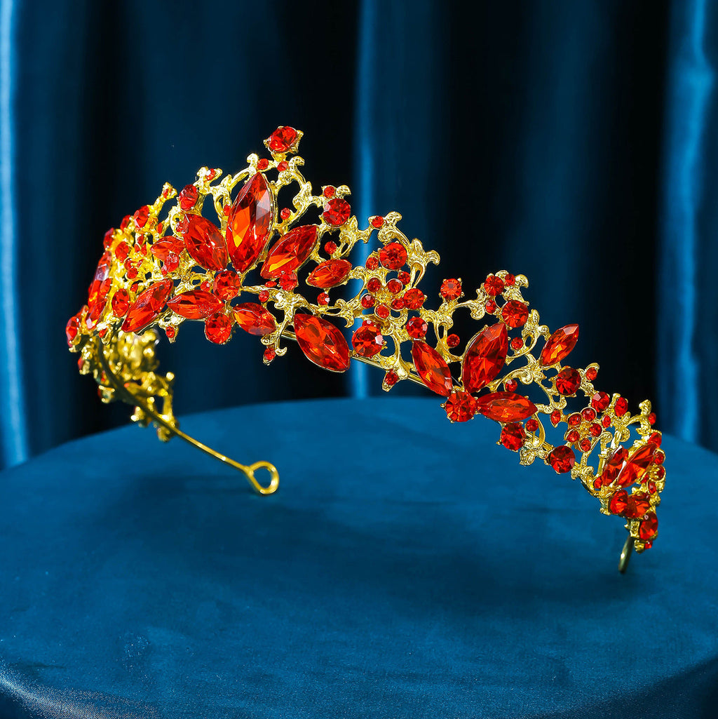 Chinese Style Golden And Red Bridal Wedding