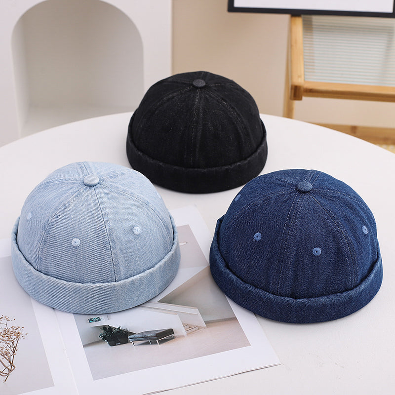 Monochromatic Light Board Washed To Create An Old-fashioned, Retro And Casual Look. Straw Hat With No Brim, Suitable For Daily Outings, Shopping And Outdoor Activities.