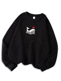 Womens Casual Sweatshirt With Print Cozy Hoodie For Fall Soft Wool Blend