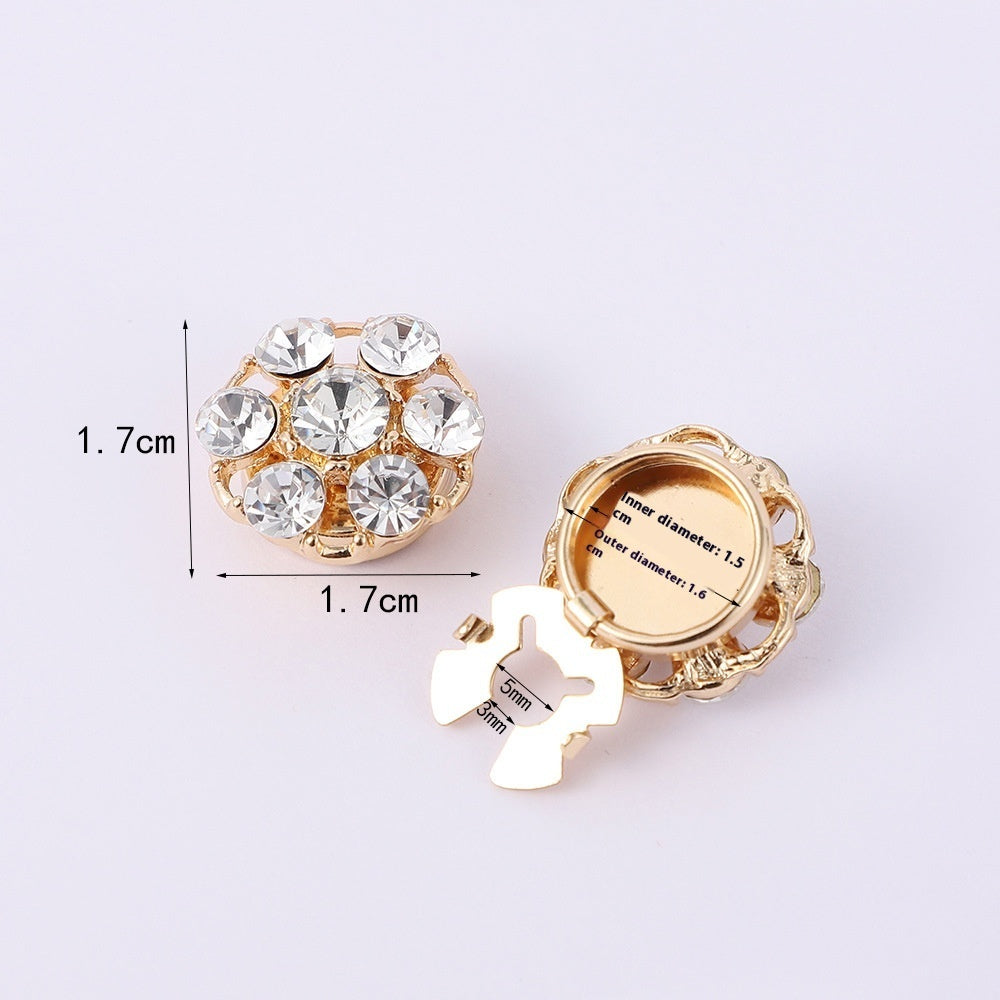 Simple Multi-style Inlaid Rhinestone Cufflinks